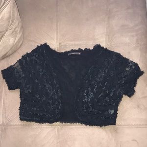 Black Cardigan with floral details